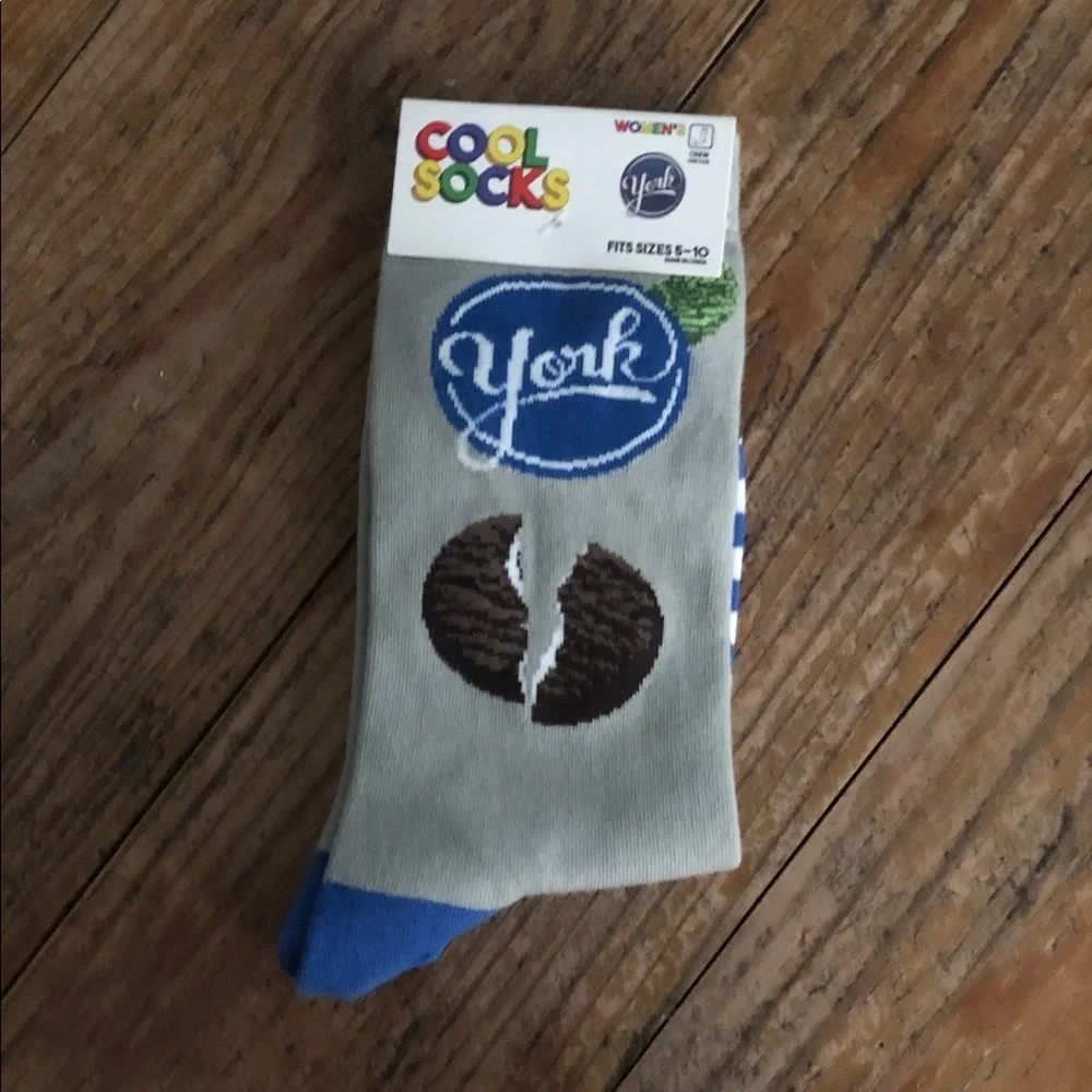 Branded Gray & Blue Novelty Socks